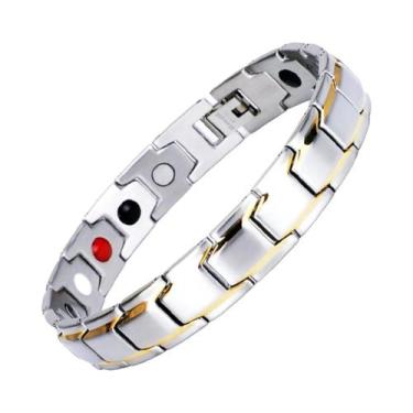 Imagem de Pulseira Esportiva Masculina De Aço Titânio Com Terapia Magnética, Des