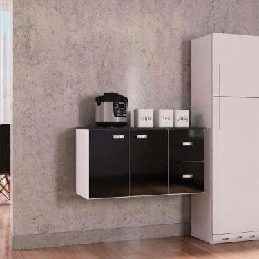 Imagem de Balcão com Tampo Suspenso para Cozinha Júlia Poquema, Preto