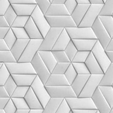 Imagem de Papel De Parede 3D Hexagano Cinza Geometrico Adesivo Lavavel