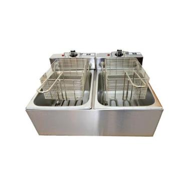 Imagem de Fritadeira Elétrica 2 Cubas Plus Aço Inox 10L 220v 5000W - Stevan Meta