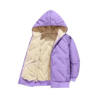 Imagem de Jaqueta De Inverno Para Meninos E Meninas Forrada De Veludo Casaco Gro