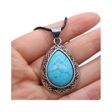 Imagem de Colar De Pedra Natural De Opala Cristal Gota D'água, Pingentes De Moda