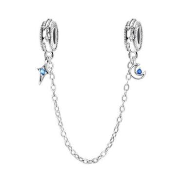 Imagem de Pingente De Cadeado Com Corrente De Segurança Em Prata Esterlina 925 P