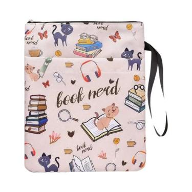 Imagem de Capa De Livro Temática Para Nerds De Livros, Em Tecido, Com Zíper, Dur