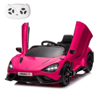 Imagem de Carro Elétrico Infantil McLaren 765LT Licenciado 12V, 1 Lugar, 2 Motores 30W, Controle Remoto, Bluetooth, Luzes LED, Rosa
