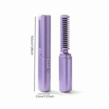 Imagem de Pente de Cerâmica para Alisamento, Portátil e Recarregável  Cabe na Bo