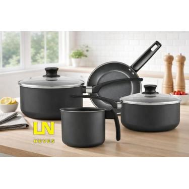 Imagem de Conjunto de panelas alumínio antiaderente 4 peças grafite panelux magn