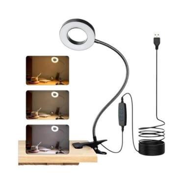 Imagem de Luminária De Mesa LED Recarregável Com Clip Flexível E Regulável, Port