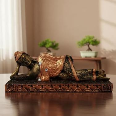 Imagem de Buda Hindu Deitado Estatua Deus Sidarta Gautama resina decorativo - FI