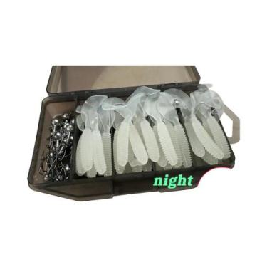 Imagem de 50PCS GOBAIT T Tail Grub Worm Soft Lure 5cm 6cm 7cm Com Isca Metálica 