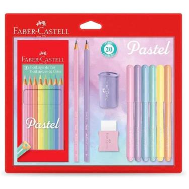 Imagem de Kit Escolar Tom Pastel 20 Peças - Faber Castell