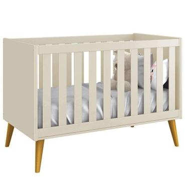 Imagem de Berço Americano Theo Areia com Pés Amadeirados - Reller