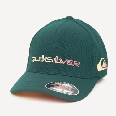 Imagem de Boné Quiksilver Aba Curva Gradient Type New Wave WT26 Spruce, Camarone