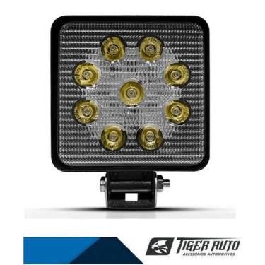 Imagem de Farol milha led universal 12/24v 9 leds 6000k quadrado und - TIGER AUT