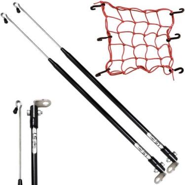 Imagem de Kit 2 Antena Corta Pipa Cerol Linha Fio Proteção Preta Retrovisor / Re