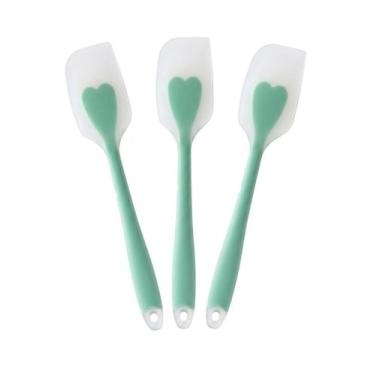 Imagem de Kit 3 Espátulas Silicone Cozinha Coração 28cm Reforçada - udlandia