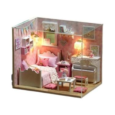 Imagem de Kit De Casa De Bonecas 3D De Madeira Feito À Mão Com Móveis, Brinquedo