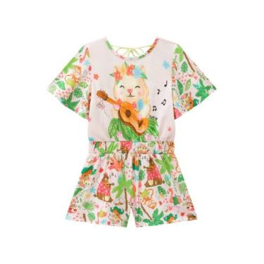 Imagem de Macaquinho Infantil Kukiê, Creme, 10