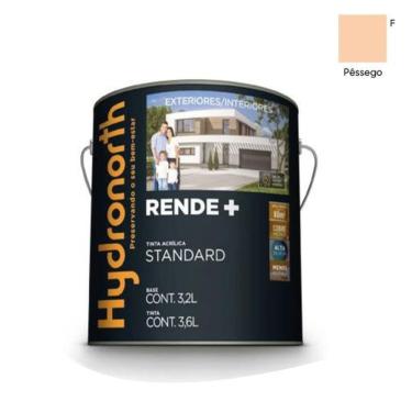 Imagem de Tinta Acrílica Rende+ Pêssego Fosco 3,6L para Paredes Internas e Externas Hydronorth