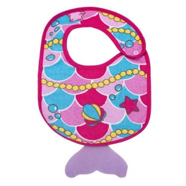 Imagem de Babador Impermeável Para Bebê Estampa 3D Bambi Sereia Rosa