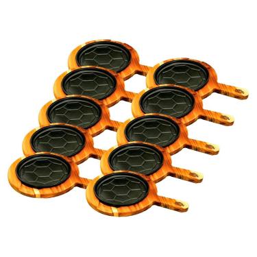 Imagem de Kit 10 Chapas para Petisco Redonda Copa 2022 10XE5007FUMIL Ferro Fundido Bola Futebol Inox Fumil