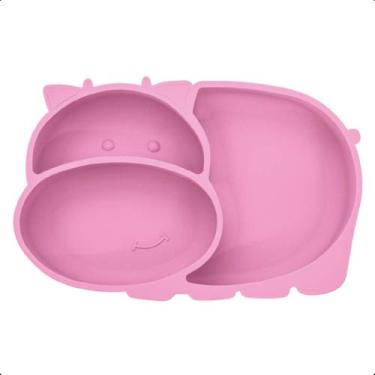 Imagem de Prato Infantil Com Ventosa de Silicone Resistente e Maleável Com divis