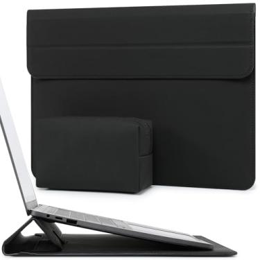 Imagem de HYZUO 13,3-14 Polegadas Capa para Notebook com Suporte para Estojo Recurso para MacBook Pro 14 M3/M2/M1 Pro/Max A2992 A2918 A2779 A2442 2021-2025, MacBook Air 13 2017-2012, Laptop Case, Preto