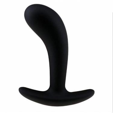 Imagem de Plug Anal Curvado Grande em Silicone - 12,5 cm x 3,5 cm - no-brand