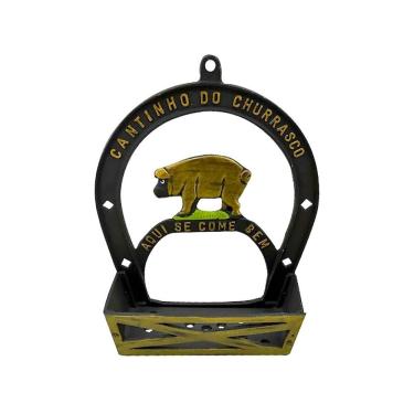 Imagem de Suporte Porta Tempero e Condimentos em Alumínio Fundido Design Porco para Cozinha Gaspar