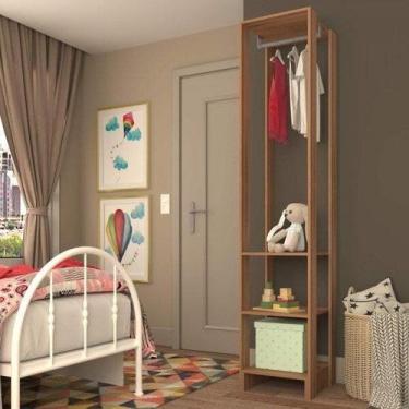 Imagem de Módulo para Closet 1 Cabideiro 3 Prateleiras Yes Marrom/Montana - Emov