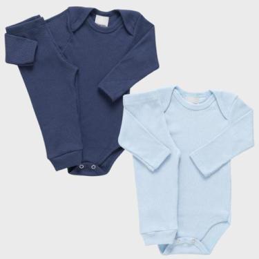 Imagem de Kit 2 Conjuntos Bebê Body + Calça Canelado Enxoval 100% Algodão Matern