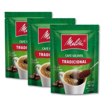 Imagem de Café Solúvel Tradicional Melitta Granulado Kit 3 Sachês 40g, Melitta