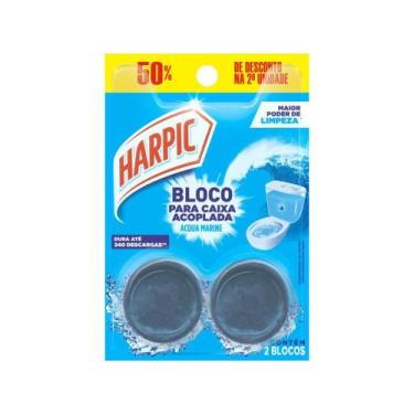 Imagem de Desodorizador Sanitário Harpic Acqua Marine 100g 2 Unidades