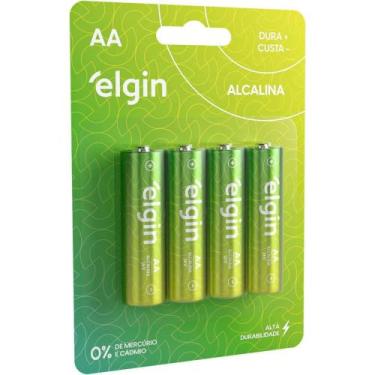 Imagem de Pilha Alcalina Pequena AA ELGIN - Blister com 04 Unidades