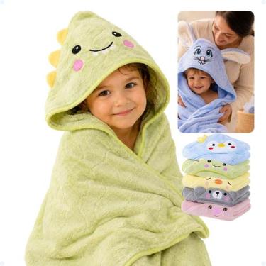 Imagem de Toalha De Banho Bebê C/ Capuz Orelhinha Infantil Fofa Macia - Hxt, Ver