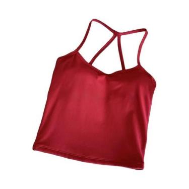 Imagem de Top De Yoga Feminino Slim Fit Nude Para Fitness E Pilates Com Design D