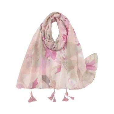 Imagem de Hijab De Algodão Étnico Para Mulheres Muçulmanas Com Franjas De Viscos