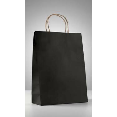 Imagem de Sacola Papel Kraft 22x30x12 100 un Preto - Congratulations Store