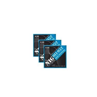 Imagem de Kit 3 Encordamentos Guitarra NIG N64 010 Extra