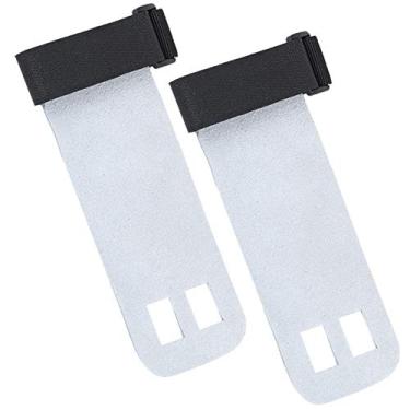 Imagem de Keenso Protetor de mão para halterofilismo, luvas protetoras de mão antiderrapantes de couro com 2 furos para halterofilismo barras paralelas únicas suprimentos (L) equipamento de proteção esportivo
