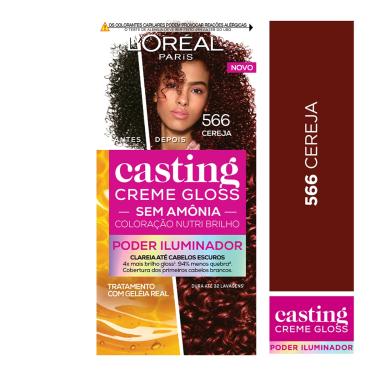 Imagem de Tinta de Cabelo Casting Creme Gloss - Poder Iluminador de L’Oréal Paris 566 Cereja 230g 1 Unidade
