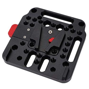 Imagem de Mugast Placa de montagem em V para bateria de câmera, conjunto de bloqueio em V portátil placa de bateria externa de liberação rápida para amantes de fotografia