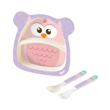 Imagem de Zoop Toys Kit Alimentação Prato Baby 3 Peças Coruja Zoop Baby Multicor