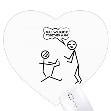 Imagem de Mouse pad Line Man Body Joint Leg Art Deco moderno coração tapete de borracha para escritório