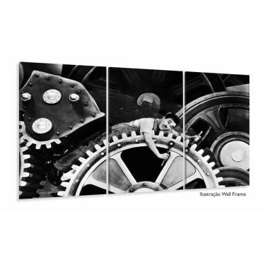 Imagem de Quadro Decorativo Charlie Chaplin 3 peças 120x60 cm em tecid