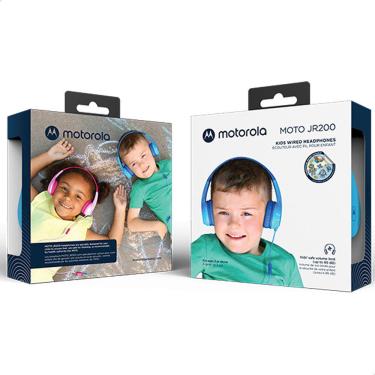Imagem de Fone De Ouvido Motorola Moto JR 200 Kids, Isolamento de ruido - Azul