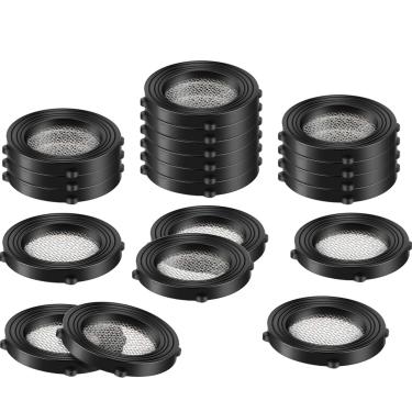 Imagem de 20 pacotes de arruela de mangueira de jardim com filtro de aço inoxidável, abas de autotrava para manter a arruela firmemente ajustada no interior com 40 malhas para mangueira de jardim de 3/4 polegadas e torneira de água