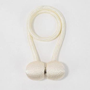 Imagem de Fivela de cortina de bola de pérola magnética fivela de cortina traseira de renda fivela de gancho de barra gancho acessórios de decoração para casa, off white, 4 peças