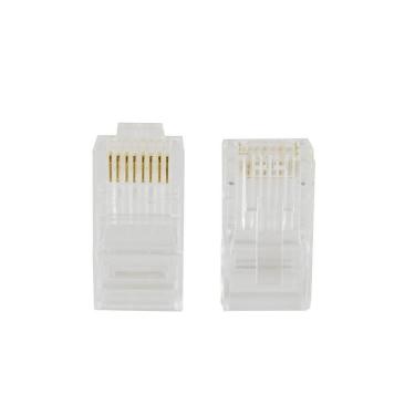 Imagem de Conector Macho Rj-45 Evus Cat6 Utp 8x8 Pacote Com 100 C-099