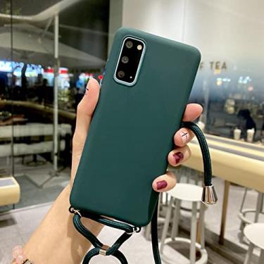 Imagem de Para Samsung Galaxy S20 Ultra S10 E S8 S9 Plus Note 8 9 10 Pro A6 A7 A9 2018 Capa Crossbody Colar Colar Alça de Ombro, Verde Escuro, Para S10 Plus